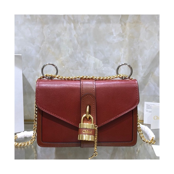 ✨Chole 2019 Aby Leather Chain Shoulder Bag, 24cm - 끌로에 2019 애비 레더 체인 숄더백,CLB0148,24cm,레드