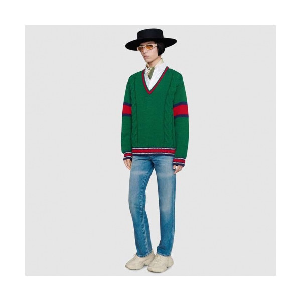 ✨[매장판]Gucci 2019 Womens Casual V-neck Sweater - 구찌 2019 여자 캐쥬얼 브이넥 스웨터 Guc01612x.Size(s - l).그린