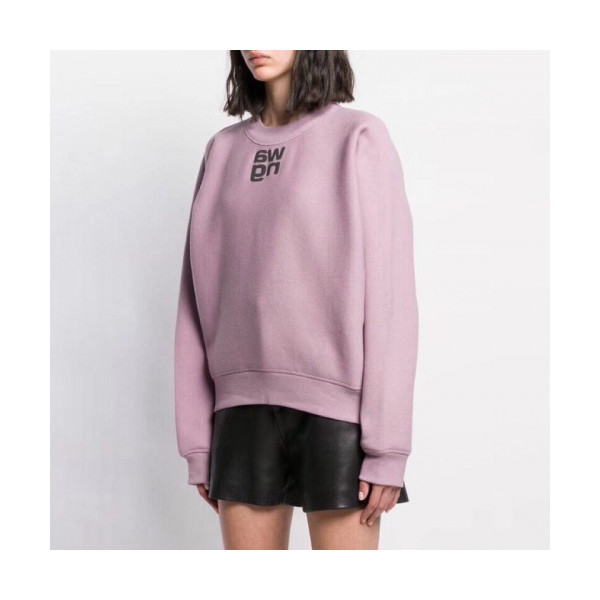 ✨[매장판]Alexsander Wang 2019 Womens Logo Cotton Tshirt - 알렉산더왕 2019 여성 로고 코튼 기모 맨투맨 Alw0032x.Size(s - l).인디언핑크