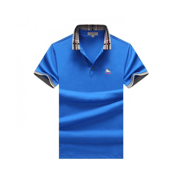 ✨[매장판]Burberry 2019 Mens Logo Silket Short Sleeved Polo Tshirt - 버버리 2019 남성 로고 실켓 폴로 반팔티 Bur01644x.Size(m - 3xl).블루