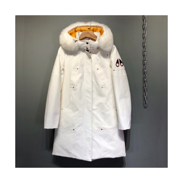 ✨[매장판] Moose Knuckle 2019 Womens Logo Goose Down Parka - 무스너클 2019 여성 로고 구스다운 파카 Moo0086x.Size(s - l).화이트