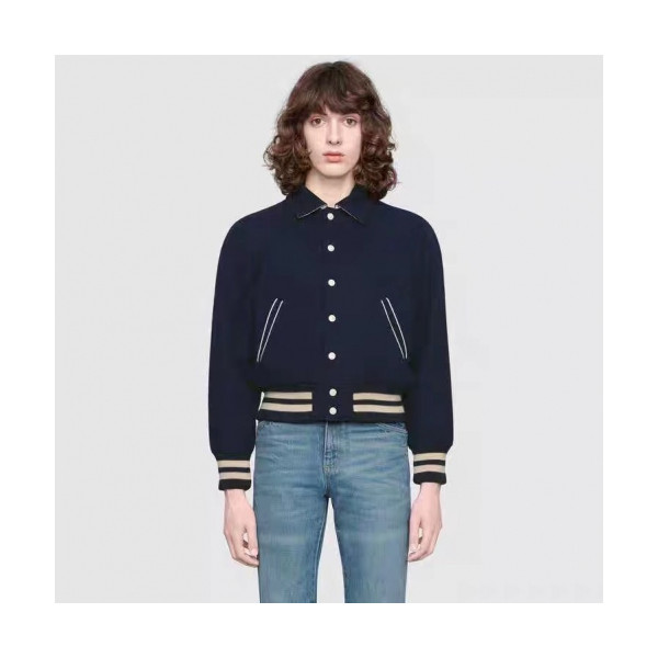 ✨[구찌]Gucci 2019 Mens Logo Casual Bomber Jacket - 구찌 2019 남성 로고 캐쥬얼 봄버 자켓 Guc01873x.Size(m - 2xl).블랙