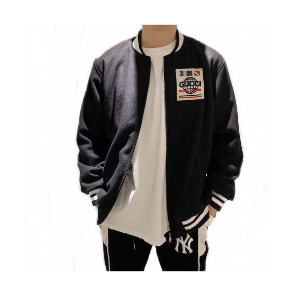 ✨[구찌]Gucci 2019 Mens Logo Casual Bomber Jacket - 구찌 2019 남성 로고 캐쥬얼 봄버 자켓 Guc01875x.Size(m - 2xl).블랙