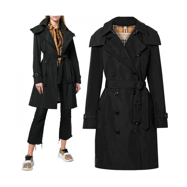 ✨[버버리]Burberry 2019 Womens Vintage Cotton Trench Coat - 버버리 2019 여성 빈티지 코튼 트렌치 코트 Bur01801x.Size(s - xl).블랙