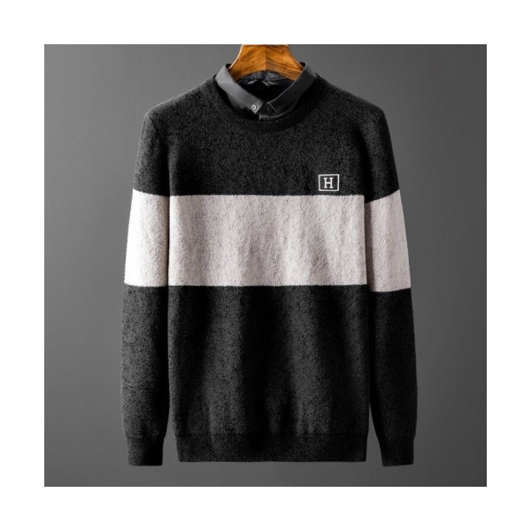 ✨[에르메스]Hermes 2020 Mens Crew-neck Wool Sweater - 에르메스 2020 남성 크루넥 울 스웨터 Her0374x.Size(m - 4xl).블랙
