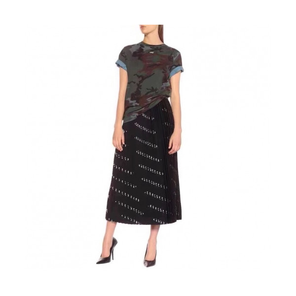 ✨[발렌시아가]Balenciaga 2020 Womens Logo Polyester Long Skirts - 발렌시아가 2020 여성 로고 폴리에스터 롱 스커트 Bal0459x.Size(s - l).블랙