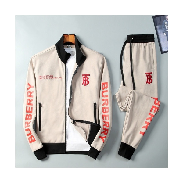 ✨[버버리]Burberry 2020 Mens Logo Casual Silket Training Clothes&Pants - 버버리 2020 남성 로고 캐쥬얼 실켓 트레이닝복&팬츠 Bur01986x.Size(m - 3xl).베이지