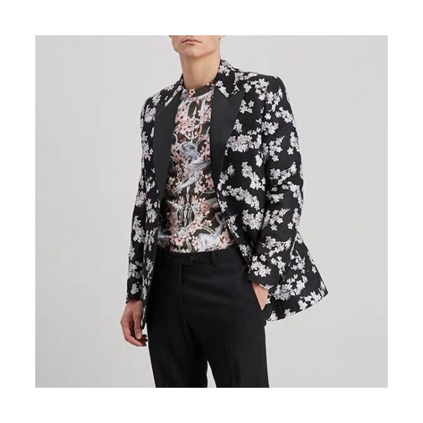 ✨[디올]Dior 2020 Mens Trendy Flower Suit Jackets - 디올 2020 남성 트렌디 플라워 슈트 자켓 Dio0520x.Size(m - 2xl).블랙