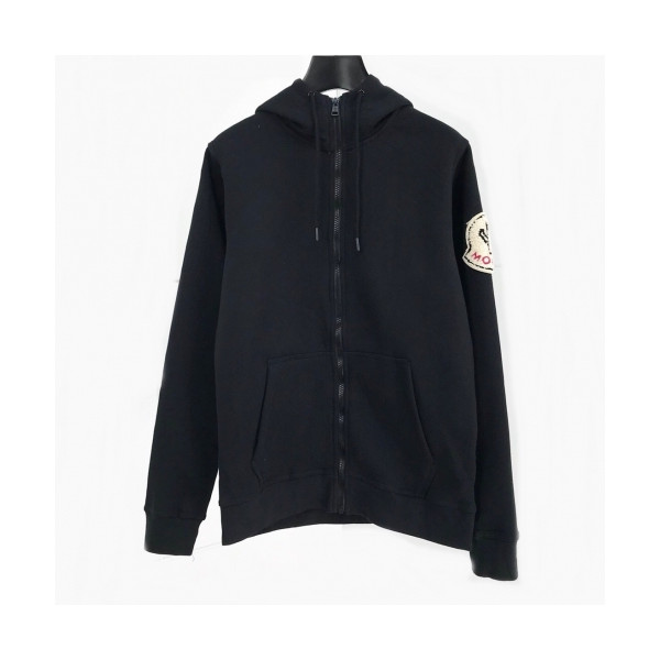✨[몽클레어]Moncler 2020 Mens Logo Casual Cotton Zip-up Hoodie - 몽클레어 2020 남성 로고 캐쥬얼 코튼 기모 집업 후디 Moc01457x.Size(s - xl).블랙