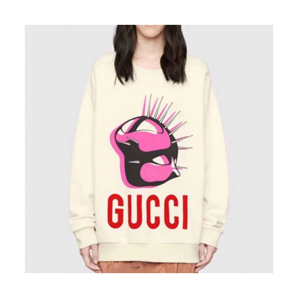 ✨[구찌]Gucci 2020 Mm/Wm Logo Crew-neck Cotton Oversize Tshirts - 구찌 2020 남자 로고 코튼 크루넥 코튼 오버사이즈 긴팔티 Guc02199x.Size(xs - l).아이보리