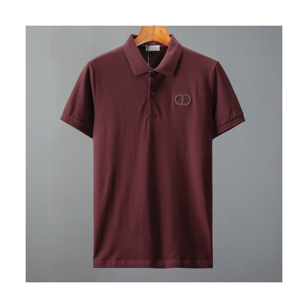 ✨[디올]Dior 2019 Mens Logo Cotton Short Sleeved Polo Tshirts - 디올 2019 남성 로고 코튼 폴로 반팔티 Dio0555x.Size(s - 2xl).버건디