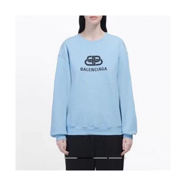 ✨[발렌시아가]Balenciaga 2020 Mens Logo Crew-neck Cotton Oversize Tshirts - 발렌시아가 2020 남성 로고 크루넥 코튼 오버사이즈 맨투맨 Bal0542x.Size(xs - l).블루