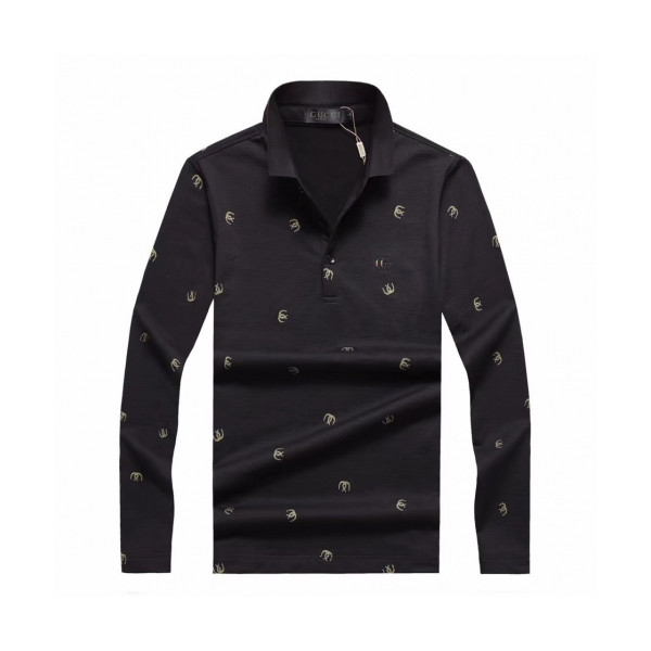 ✨[구찌]Gucci 2020 Mens Basic Cotton Polo Tshirts - 구찌 2020 남성 베이직 코튼 폴로 긴팔티 Guc02336x.Size(m - 3xl).블랙