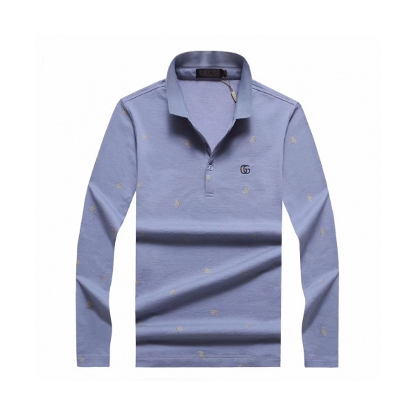 ✨[구찌]Gucci 2020 Mens Basic Cotton Polo Tshirts - 구찌 2020 남성 베이직 코튼 폴로 긴팔티 Guc02337x.Size(m - 3xl).블루