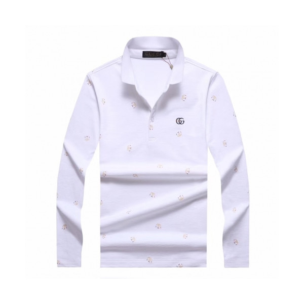 ✨[구찌]Gucci 2020 Mens Basic Cotton Polo Tshirts - 구찌 2020 남성 베이직 코튼 폴로 긴팔티 Guc02338x.Size(m - 3xl).화이트