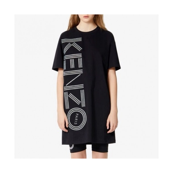 ✨[겐조]Kenzo 2020 Womens Logo Cotton Short Sleeved Tshirts - 겐조 2020 여성 로고 캐쥬얼 코튼 반팔티 Ken0098x.Size(s - xl).블랙