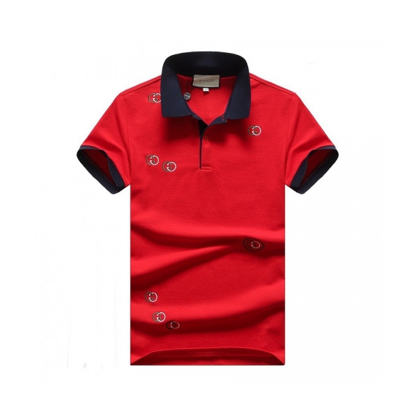 ✨[매장판]Gucci 2020 Mens Logo Cotton Polo Short Sleeved Tshirts - 구찌 2020 남성 로고 폴로 코튼 반팔티 Guc02419x.Size(m - 3xl).레드