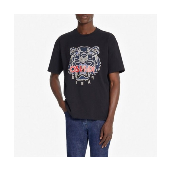 ✨[겐조]Kenzo 2020 Mm/Wm Tiger Cotton Short Sleeved Tshirts - 겐조 2020 남자 타이거 캐쥬얼 코튼 반팔티 Ken0104x.Size(m - 2xl).블랙