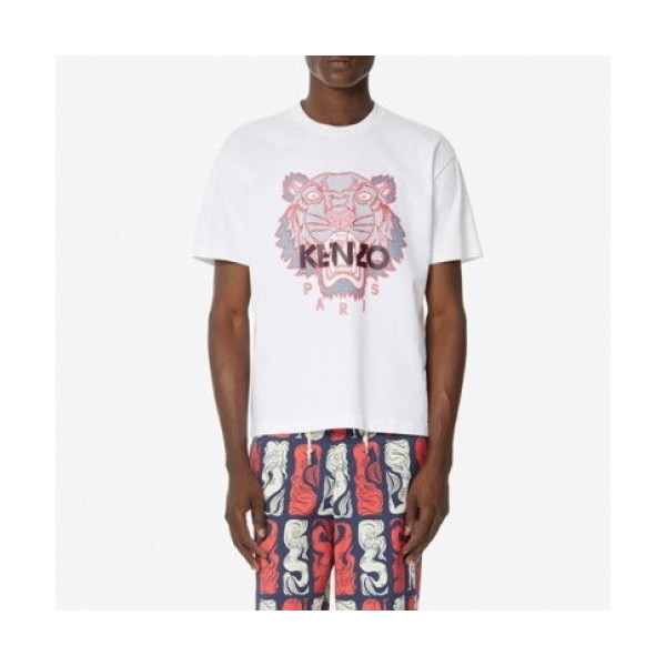 ✨[겐조]Kenzo 2020 Mm/Wm Tiger Cotton Short Sleeved Tshirts - 겐조 2020 남자 타이거 캐쥬얼 코튼 반팔티 Ken0105x.Size(m - 2xl).화이트