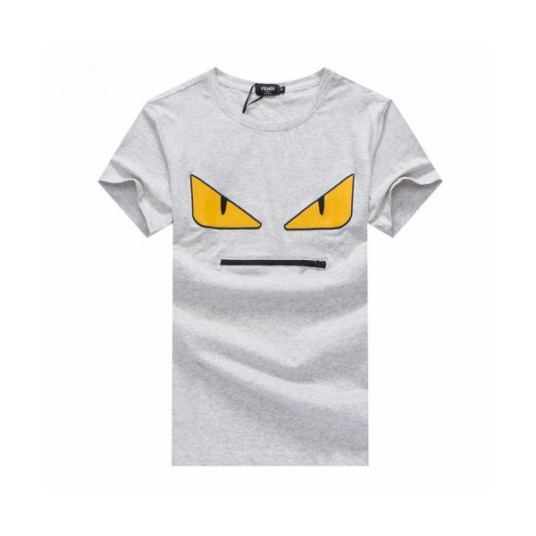 ✨[펜디]Fendi 2020 Mens Logo Casual Cotton Short Sleeved Tshirts - 펜디 2020 남성 로고 캐쥬얼 코튼 반팔티 Fen0683x.Size(m - 2xl).그레이