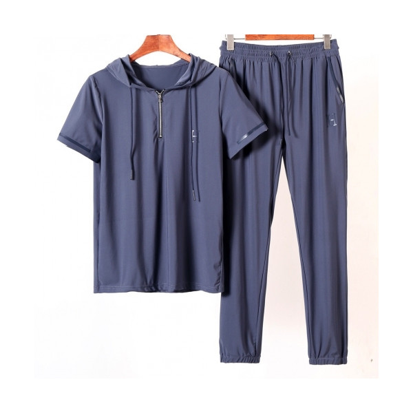 ✨[에르메스]Hermes 2020 Mens Casual Silket Training Short Sleeved Clothes&Pants - 에르메스 2020 남성 캐쥬얼 실켓 반팔 트레이닝복&팬츠 Her0459x.Size(m - 3xl).블루