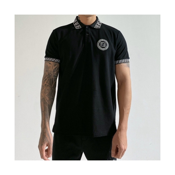 ✨[펜디]Fendi 2020 Mens Logo Casual Short Sleeved Polo Tshirts - 펜디 2020 남성 로고 캐쥬얼 폴로 반팔티 Fen0716x.Size(m - 2xl).블랙