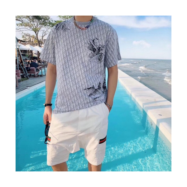 ✨[디올]Dior 2020 Mens Casual Crew-neck Short Sleeved Tshirts - 디올 2020 남성 캐쥬얼 크루넥 반팔티 Dio0650x.Size(xs - l).그레이