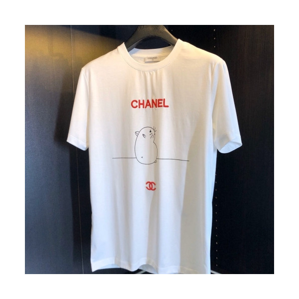 ✨[샤넬]Chanel 2020 Mm/Wm 'CC' Logo Cotton Short Sleeved Tshirts - 샤넬 2020 남/녀 'CC'로고 코튼 반팔티 Cnl0581x.Size(m - 3xl).화이트