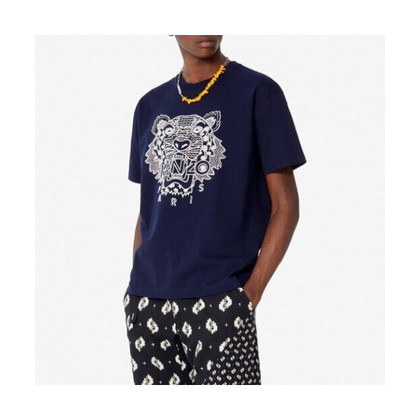 ✨[겐조]Kenzo 2020 Mm/Wm Tiger Cotton Short Sleeved Tshirts - 겐조 2020 남/녀 타이거 캐쥬얼 코튼 반팔티 Ken0111x.Size(m - 2xl).네이비