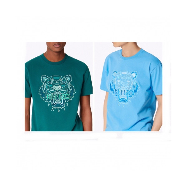 ✨[겐조]Kenzo 2020 Mm/Wm Tiger Cotton Short Sleeved Tshirts - 겐조 2020 남/녀 타이거 캐쥬얼 코튼 반팔티 Ken0114x.Size(s - 2xl).2컬러(그린/블루)