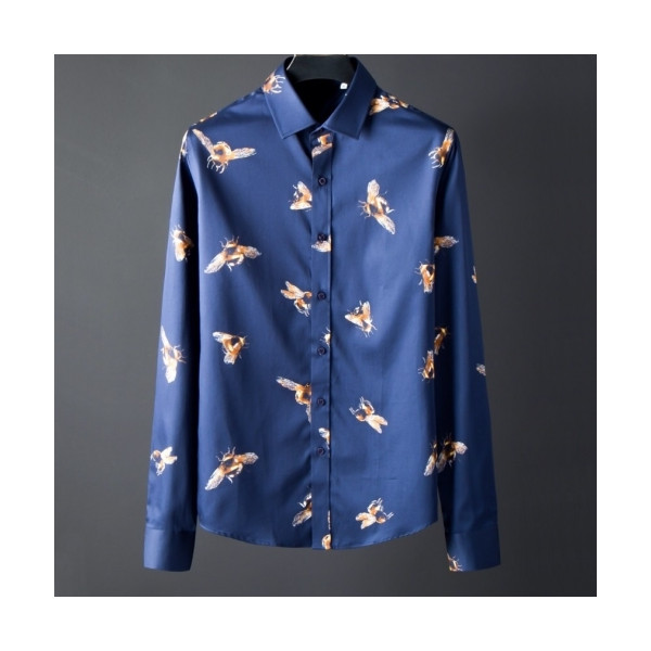 ✨[구찌]Gucci 2020 Mens Casual Silk Tshirts - 구찌 2020 남성 캐쥬얼 실크 셔츠 Guc02785x.Size(m - 3xl).블루