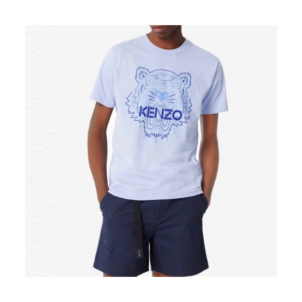 ✨[겐조]Kenzo 2020 Mm/Wm Tiger Cotton Short Sleeved Tshirts - 겐조 2020 남/녀 타이거 캐쥬얼 코튼 반팔티 Ken0120x.Size(s - 2xl).블루