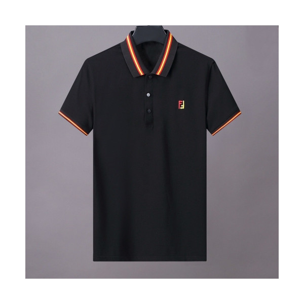 ✨[펜디]Fendi 2020 Mens Logo Casual Short Sleeved Polo Tshirts - 펜디 2020 남성 로고 캐쥬얼 코튼 폴로 반팔티 Fen0781x.Size(m - 3xl).블랙
