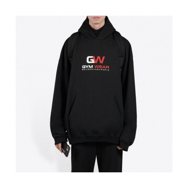 ✨[발렌시아가]Balenciaga 2020 Mm/Wm Logo Cotton Oversize Hoodie - 발렌시아가 2020 남/녀 로고 코튼 오버사이즈 후디 Bal0735x.Size(xs - l).블랙
