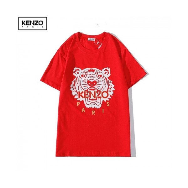 ✨[겐조]Kenzo 2020 Mm/Wm Tiger Cotton Short Sleeved Tshirts - 겐조 2020 남/녀 타이거 캐쥬얼 코튼 반팔티 Ken0128x.Size(s - 2xl).레드