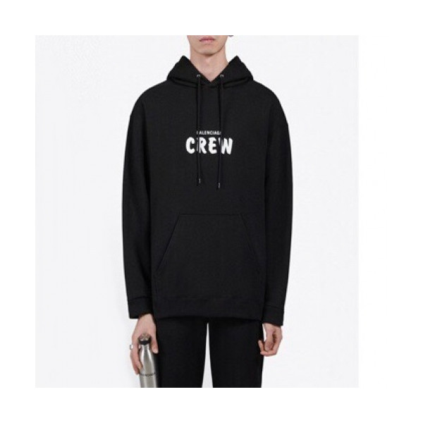 ✨[발렌시아가]Balenciaga 2020 Mm/Wm Logo Cotton Oversize Hoodie - 발렌시아가 2020 남/녀 로고 코튼 오버사이즈 후디 Bal0750x.Size(xs - l).블랙