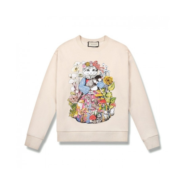 ✨[구찌]Gucci 2020 Mm/Wm Logo Crew-neck Cotton Tshirts - 구찌 2020 남/녀 로고 코튼 크루넥 코튼 긴팔티 Guc03017x.Size(s - l).아이보리
