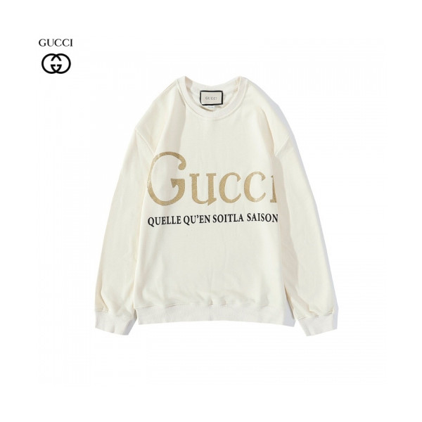 ✨[구찌]Gucci 2020 Mm/Wm Logo Crew-neck Cotton Tshirts - 구찌 2020 남/녀 로고 코튼 크루넥 코튼 긴팔티 Guc03034x.Size(m - 2xl).아이보리