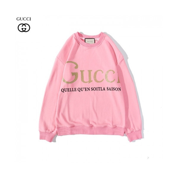 ✨[구찌]Gucci 2020 Mm/Wm Logo Crew-neck Cotton Tshirts - 구찌 2020 남/녀 로고 코튼 크루넥 코튼 긴팔티 Guc03035x.Size(m - 2xl).핑크
