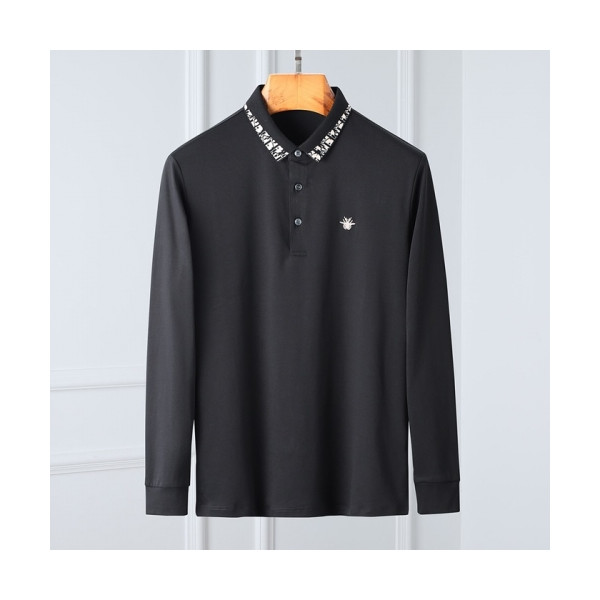 ✨[디올]Dior 2020 Mens Logo Casual Cotton Polo Tshirts - 디올 2020 남성 로고 캐쥬얼 코튼 폴로 긴팔티 Dio0837x.Size(m - 3xl).블랙