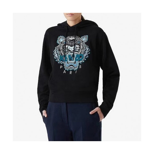 ✨[겐조]Kenzo 2020 Mm/Wm Signature Tiger Cotton Hoodie - 겐조 2020 남자 시그니처 타이거 코튼 후드티 Ken0131x.Size(m - 2xl).블랙