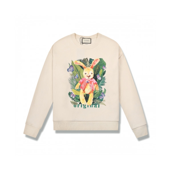 ✨[구찌]Gucci 2020 Mm/Wm Logo Crew-neck Cotton Tshirts - 구찌 2020 남/녀 로고 코튼 크루넥 코튼 긴팔티 Guc03057x.Size(s - l).아이보리