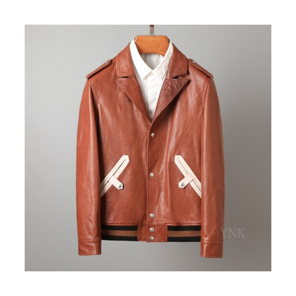 ✨[1:1]Saint Laurent 2020 Mens Classic Leather Jackets - 입생로랑 2020 남성 클래식 가죽 자켓 Ysl0092x.Size(m - 3xl).버건디
