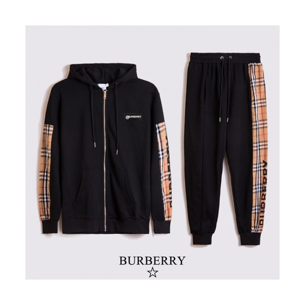 ✨[버버리]Burberry 2020 Mens Logo Casual Training Clothes&Pants - 버버리 2020 남성 로고 캐쥬얼 트레이닝복&팬츠 Bur03133x.Size(s - 2xl).블랙