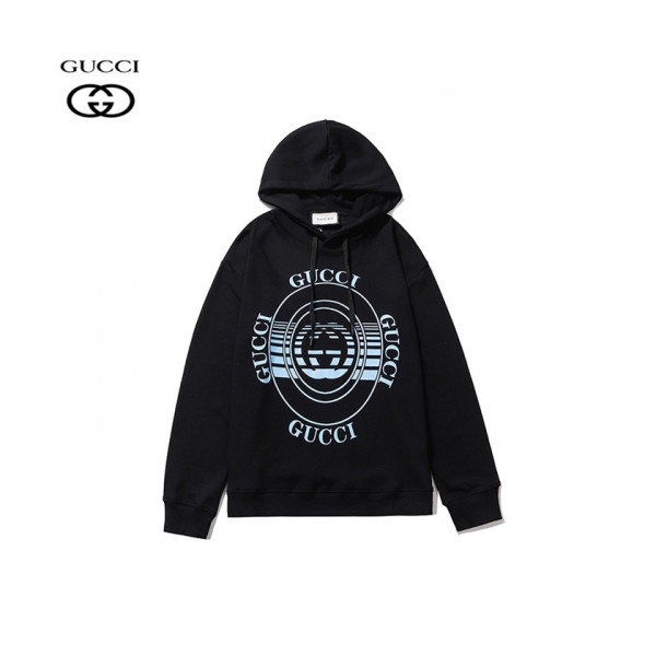 ✨[구찌]Gucci 2020 Mm/wm Logo Casual Oversize Cotton Hooded - 구찌 2020 남/녀 로고 캐쥬얼 오버사이즈 코튼 후드티 Guc03129x.Size(m - 2xl).블랙