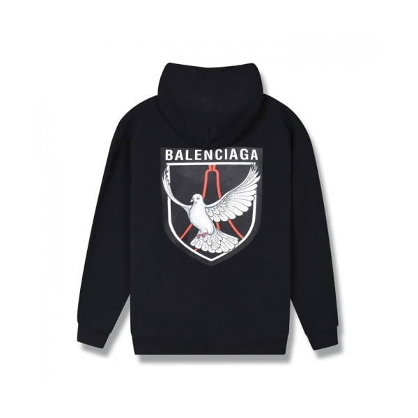 ✨[발렌시아가]Balenciaga 2020 Mm/Wm Logo Cotton Hoodie - 발렌시아가 2020 남/녀 로고 코튼 후디 Bal0836x.Size(xs - l).블랙