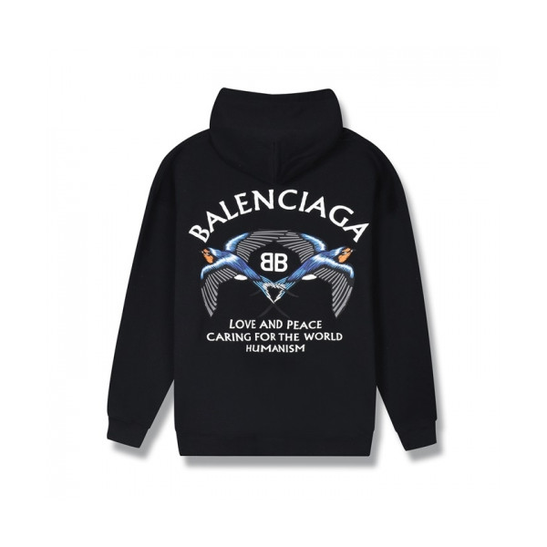 ✨[발렌시아가]Balenciaga 2020 Mm/Wm Logo Cotton Hoodie - 발렌시아가 2020 남/녀 로고 코튼 후디 Bal0838x.Size(xs - l).블랙