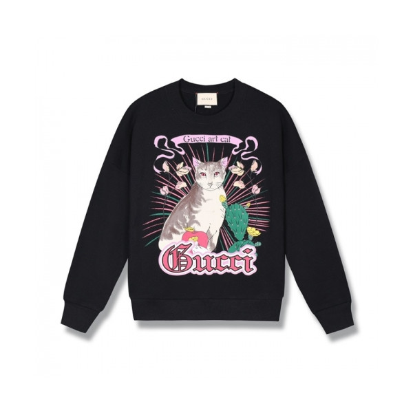 ✨[구찌]Gucci 2020 Mm/Wm Logo Crew-neck Cotton Tshirts - 구찌 2020 남/녀 로고 코튼 크루넥 코튼 긴팔티 Guc03134x.Size(s - l).블랙