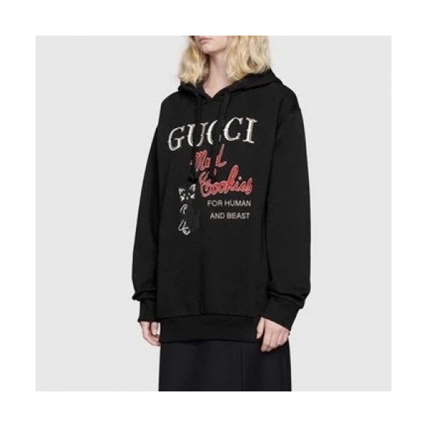 ✨[구찌]Gucci 2020 Mm/wm Logo Casual Oversize Cotton Hooded - 구찌 2020 남/녀 로고 캐쥬얼 오버사이즈 코튼 후드티 Guc03150x.Size(s - 2xl).블랙
