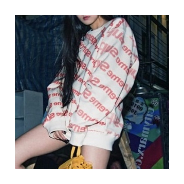 ✨[슈프림]Supreme 2020 Womens Logo Cotton Man-to-man - 슈프림 2020 여성 로고 코튼 맨투맨 Sup0109x.Size(s - xl).아이보리
